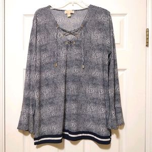 Michael Kors Navy White V Neck Shirt